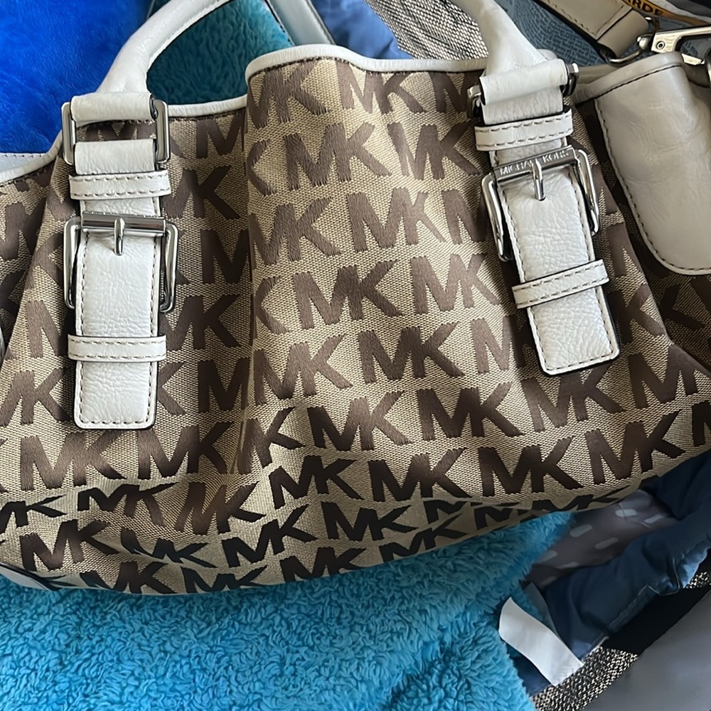 Mk Two Way Canvas and Leather Handbag/Crossbody - Picture 15 of 16